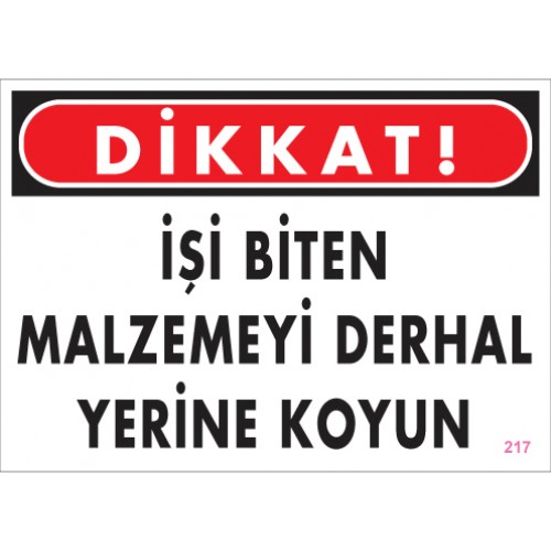 Makine Kullanım Levhaları