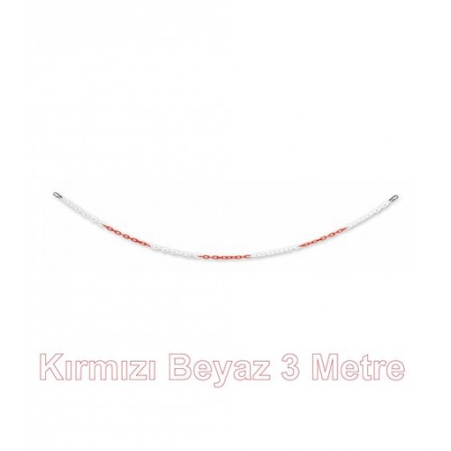 Plastik Zincir Kırmızı Beyaz 3 Metre