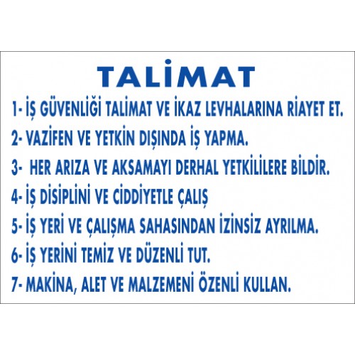 Talimat Levhaları