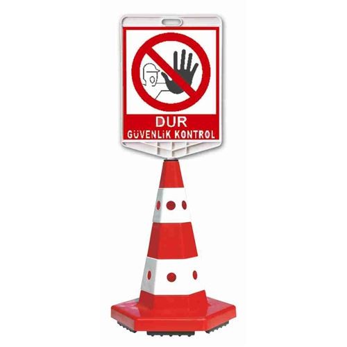 Trafik Konisi Trafik Levhalı